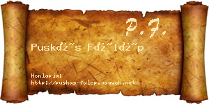 Puskás Fülöp névjegykártya