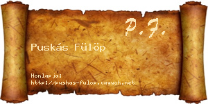 Puskás Fülöp névjegykártya