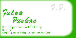 fulop puskas business card